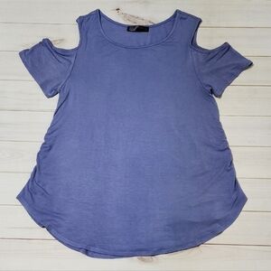 Shiela Rose Cold Shoulder Periwinkle Tee Large - New With Tags